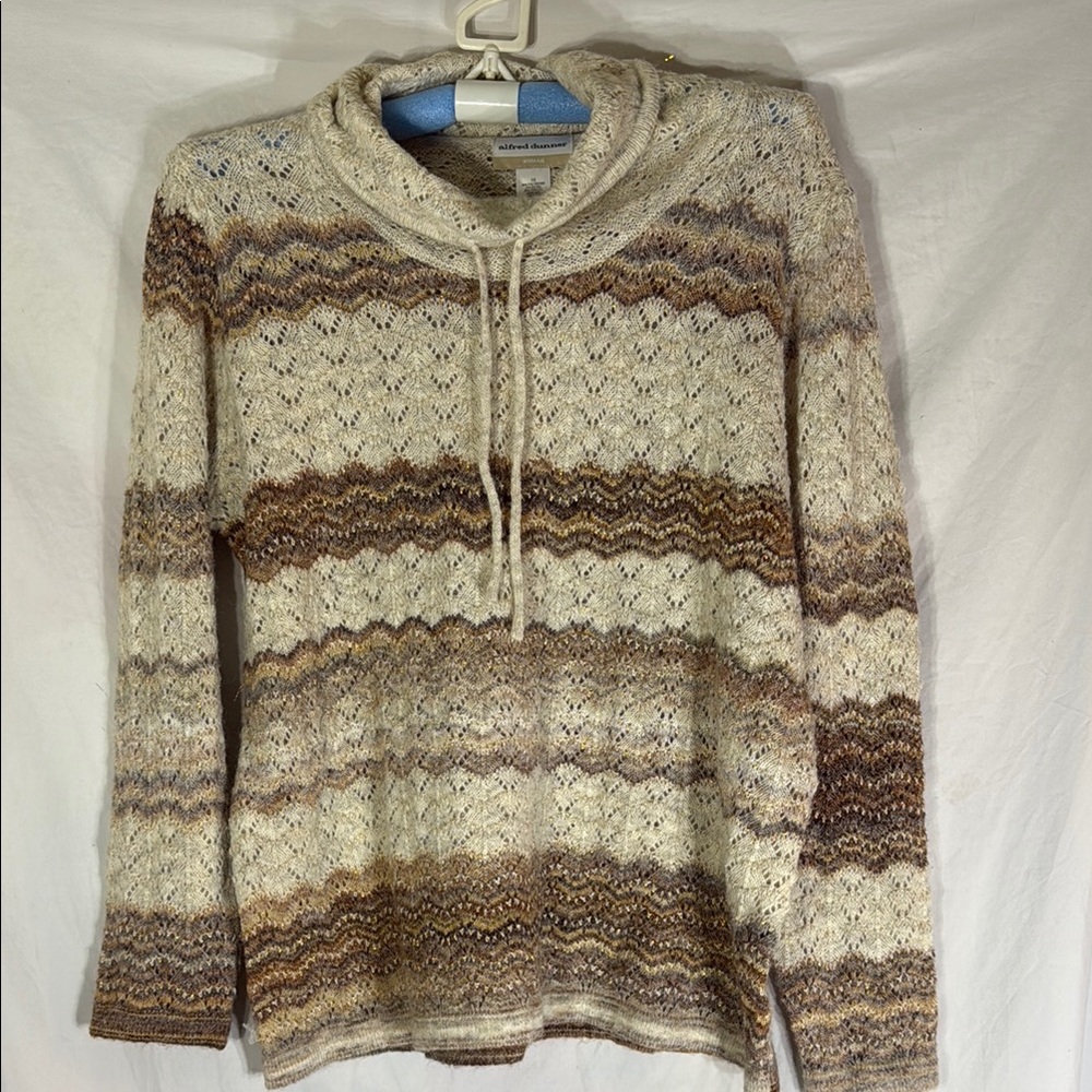 Alfred dunner Cream and Brown Knit Sweater size 1X